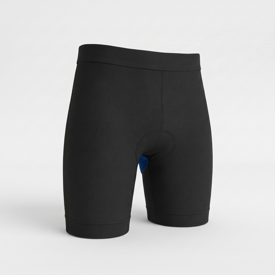 MotoCush padded motorcycle shorts, front view